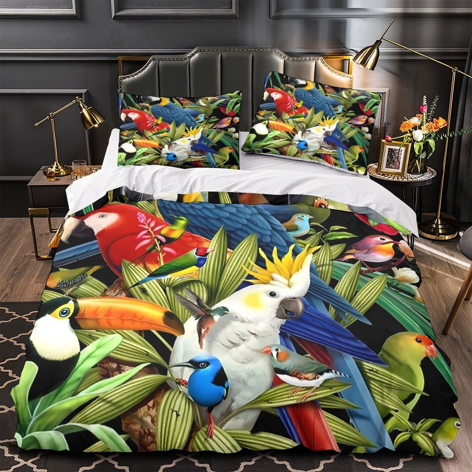 Parure de lit jungle tropicale douce en microfibre pour l'été et l'hiver