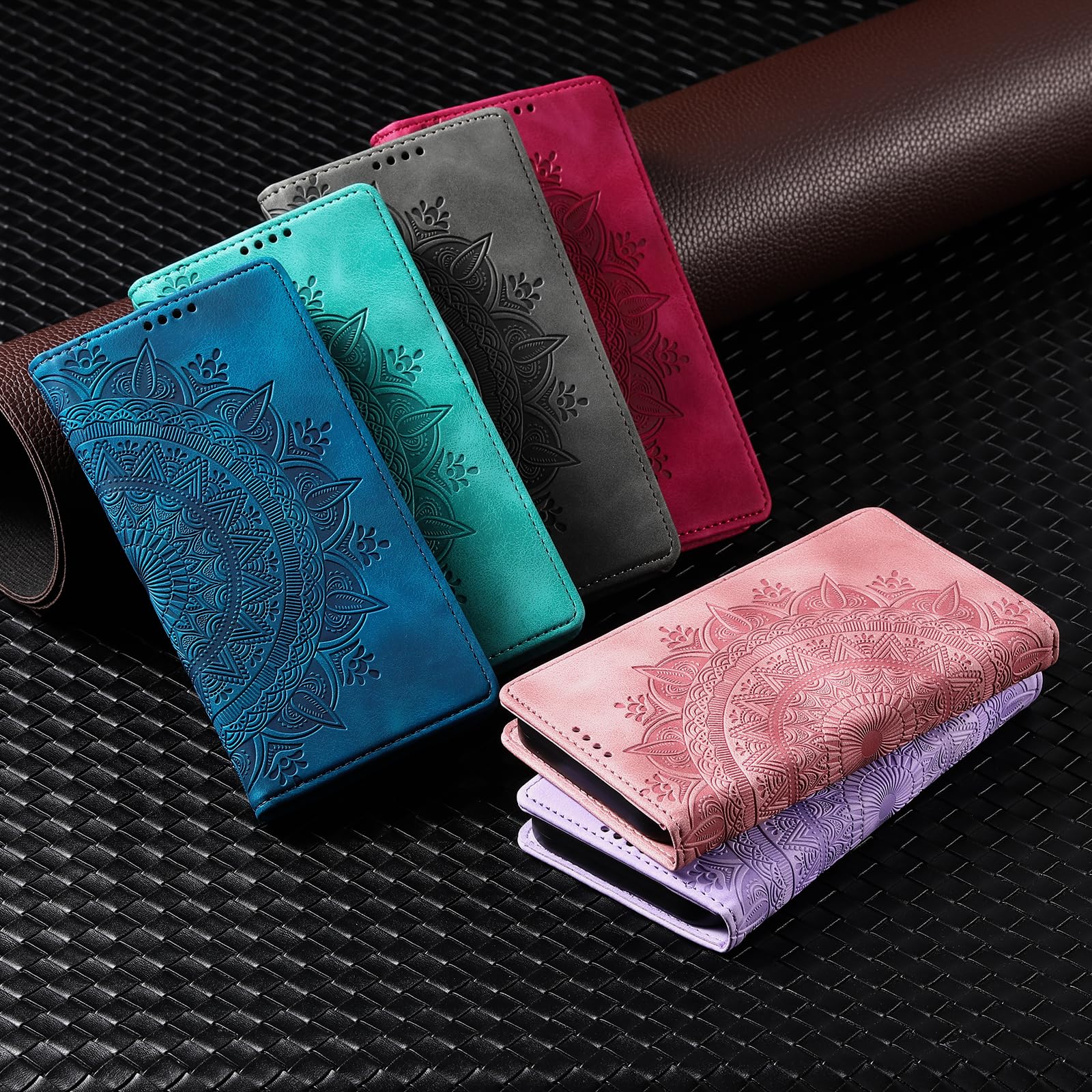 Etui z klapką do Samsung Galaxy A16 5G, etui w ze skóry PU z przegródkami na karty, Odporna na Wstrząsy Obudowa Etui z do Samsung A16 5G (Retro Czerwony)