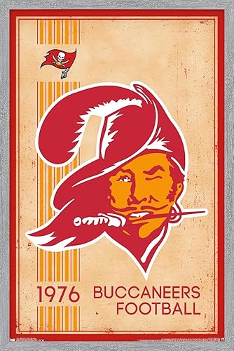 Miniatura 12 de Trends International NFL Tampa Bay Buccaneers - Póster de pared con logotipo retro 14, 14.725 x 22.375 pulgadas, versión prémium sin marco Versión