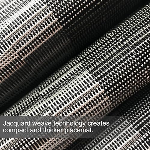 Miniatura 7 de Juego de 6 manteles individuales, manteles individuales de mesa, manteles individuales tejidos resistentes al calor, manteles individuales de PVC