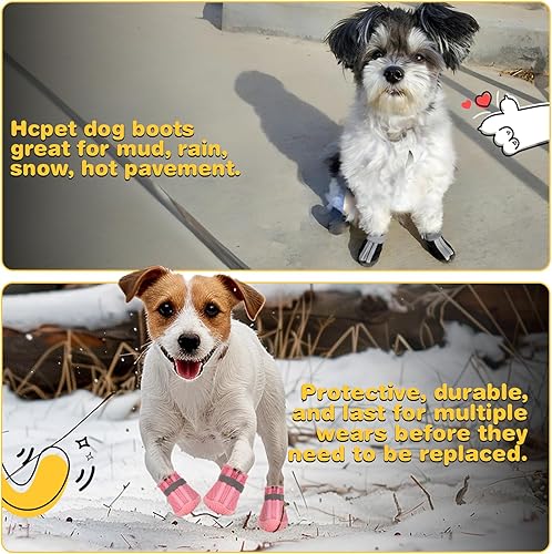 Miniatura 4 de Hcpet - Zapatos para perros pequeños, botas transpirables, protectores de patas para pavimento caliente, botas de senderismo de nieve para invierno,