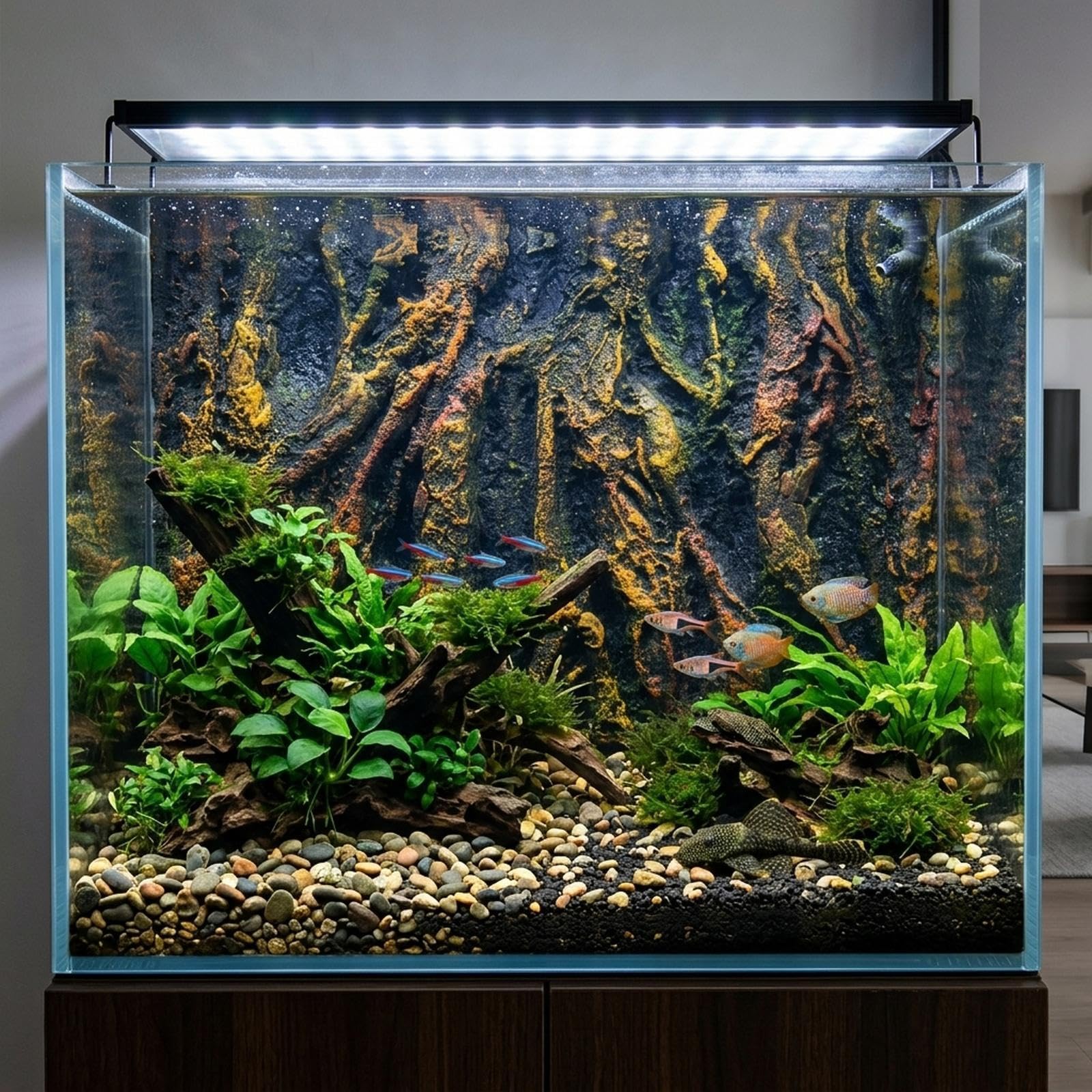 kowaku Fondo de Acuario de Roca 3D, Hábitat de Reptiles, Telón de Fondo para Tortugas.
