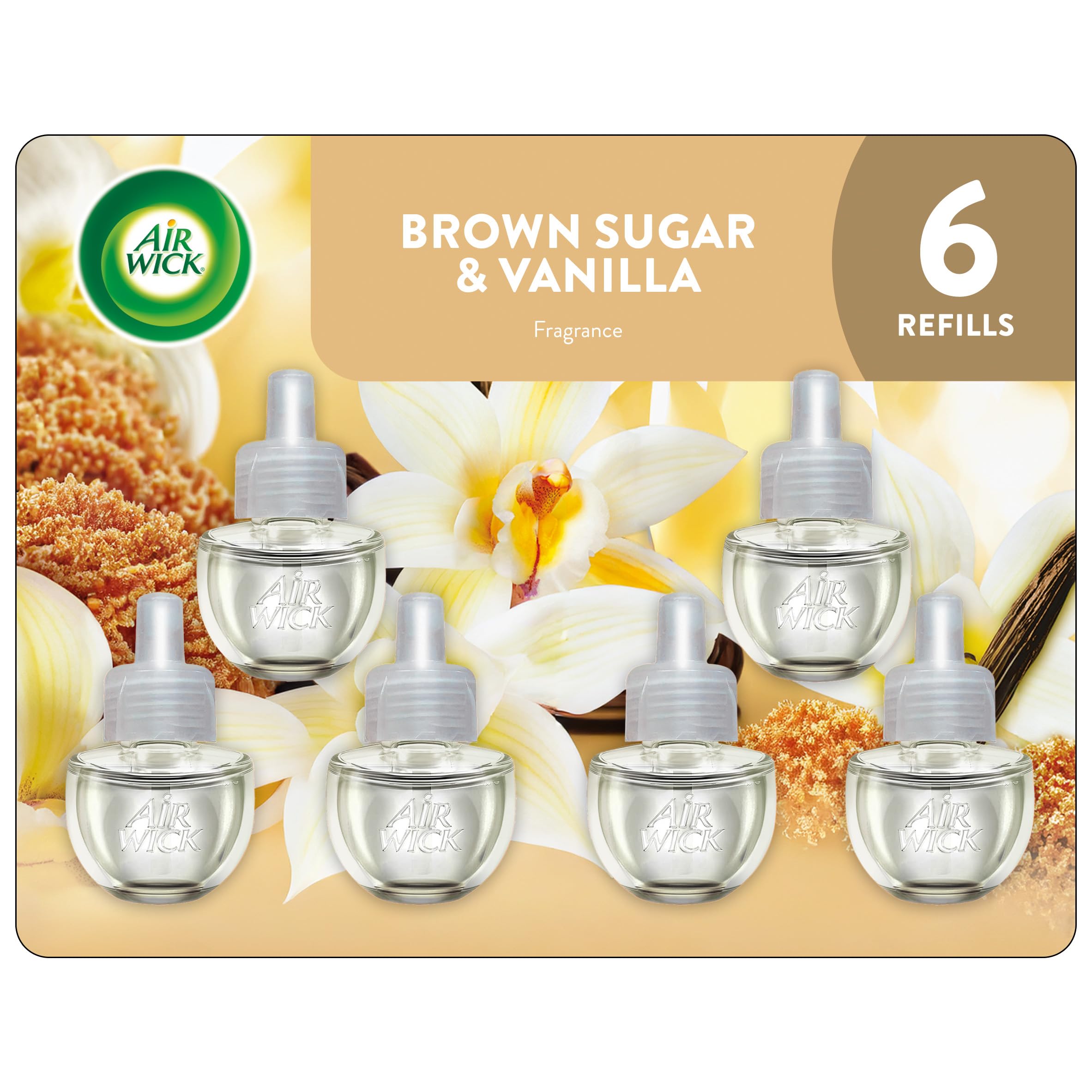 Air Wick Plug-In Scented Oil Refills – Brown Sugar and Vanilla, 6 Count