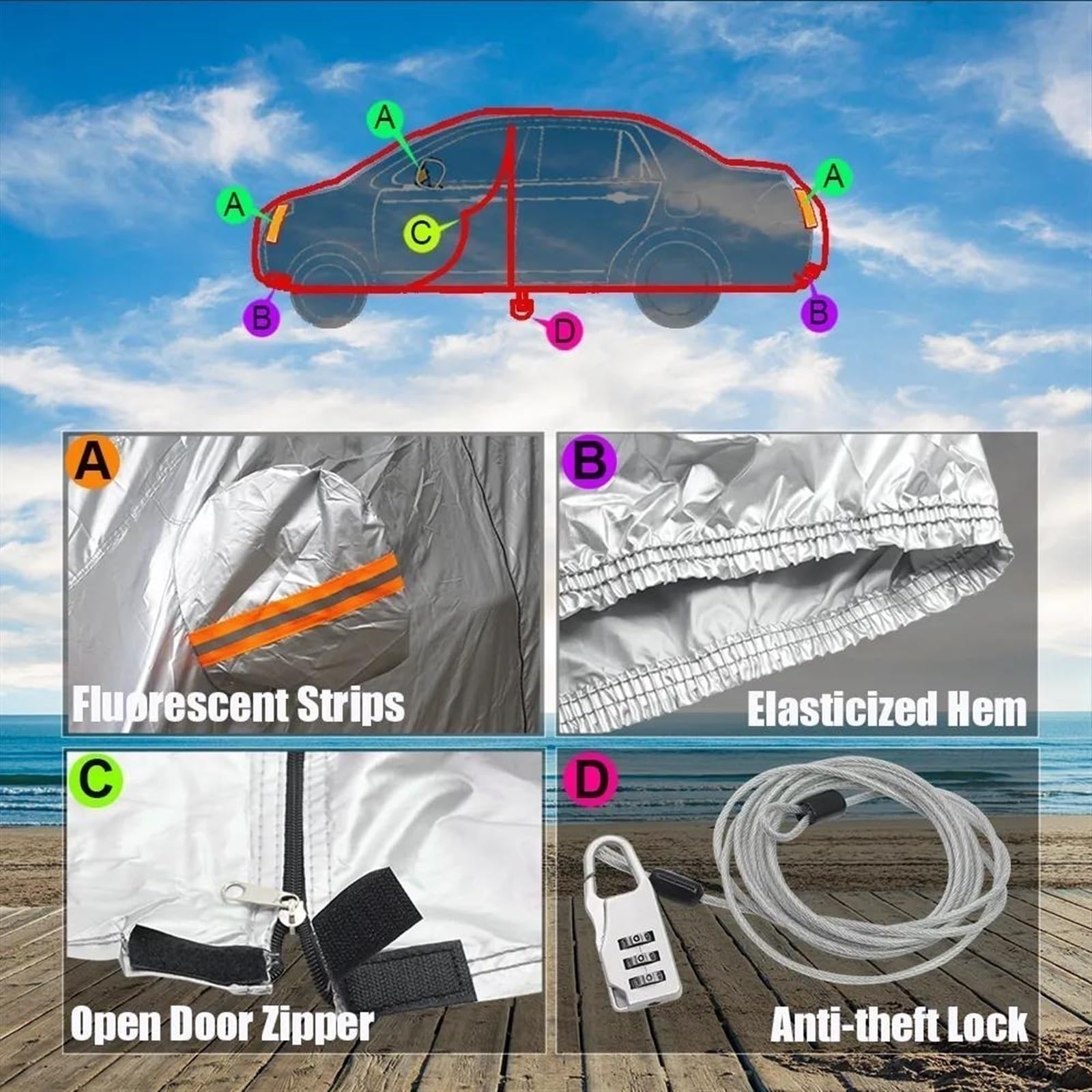 Copriauto Compatibile Con Fiat Per Qubo Per Sedici Per Multipla Copriauto Da Esterno Impermeabile Per Tutte Le Stagioni Traspirante Copertura Completa Protezione Solare E Pioggia