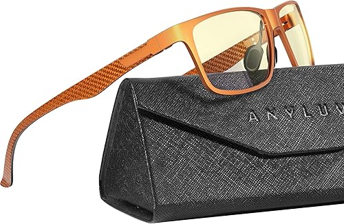 Miniatura 9 de ANYLUV Gafas de bloqueo de luz azul para hombre, gafas de juegos de computadora, ligeras, de metal Al-Mg, protección ocular antifatiga ocular