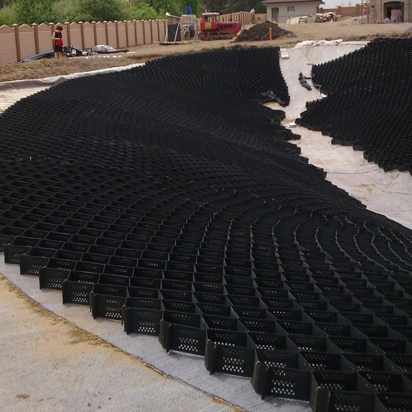 Griglia stabilizzante per erba per giardino e giardino, griglie permeabili per vialetti, sentieri e parcheggi, 5 m/6 m, riempibile con cemento, tappetino di supporto per erba