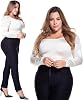 Plus Size Womens High-Waist Bell-Bottom Pants — Ponte Roma Stretch, Flared Wide-Leg Curvy Fit, Black