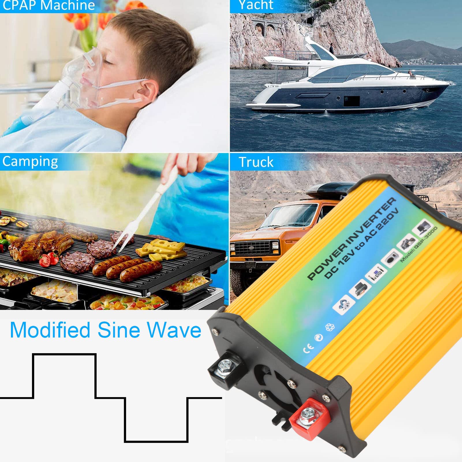 Convertitore di Potenza da 300 W con Pannello Solare Monocristallino da 18 W 18 V e Kit Regolatore di Carica Solare da 30 A 12 V 24 V di Energia Solare Portatile per (da 12 V a 220 V)