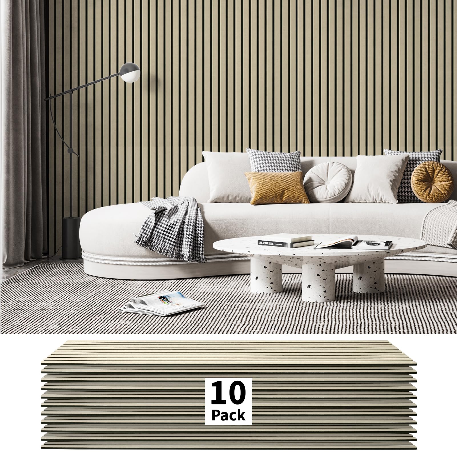 Photo 1 of Art3dwallpanels 10 Pack Acoustic Panels - Camel & Black