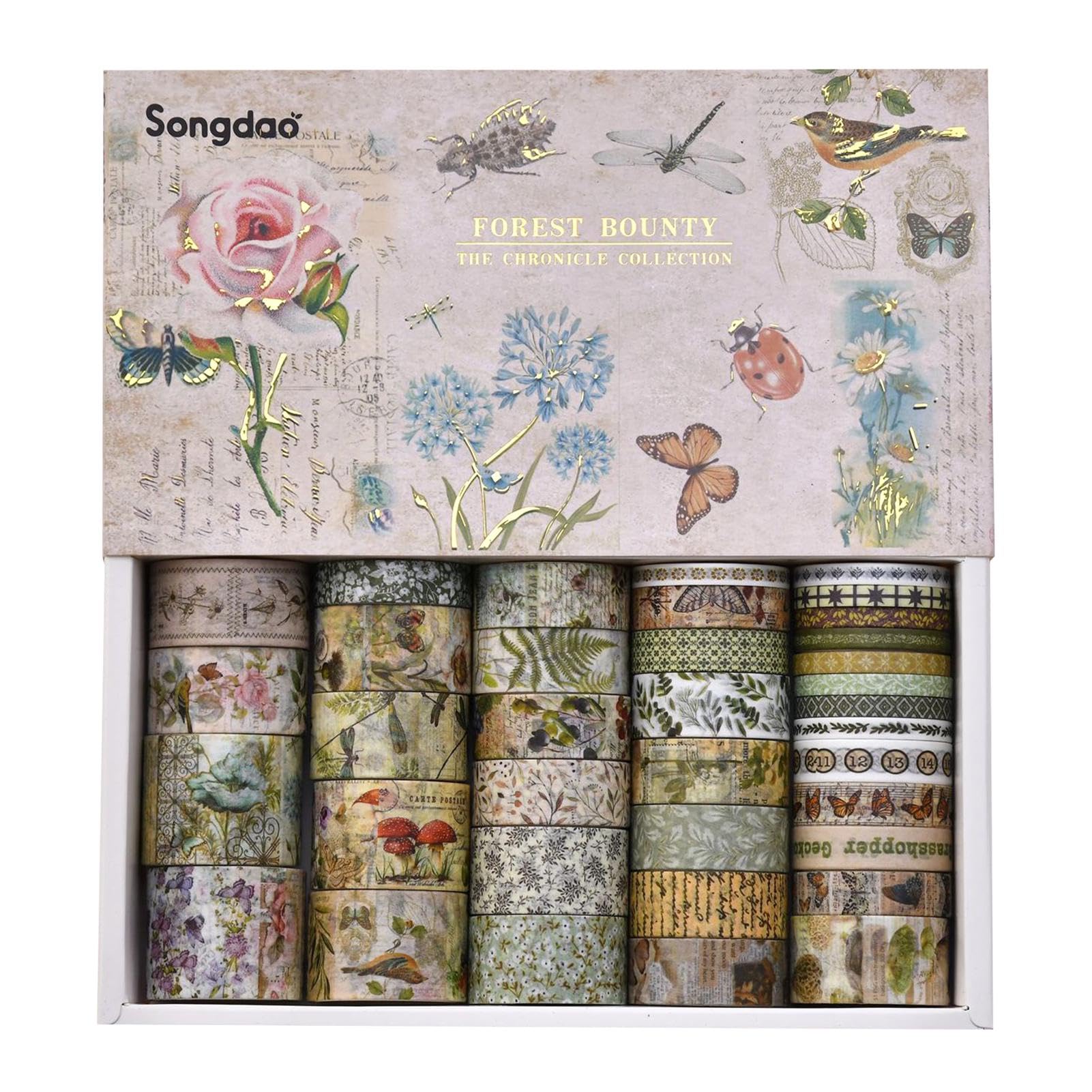 POHOVE 36 Rolls Washi Tape Sets,Scrapbooking Supplies,Decorative Tape for Journaling Supplies, DIY Crafts, Scrapbooking, Journal Supplies, School Supplies