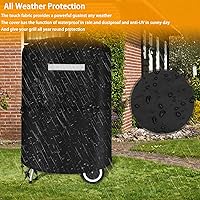 Vista 5 de Cubierta redonda para parrilla Weber de 22 pulgadas al aire libre impermeable para parrillas de carbón Kettle - Cubiertas para parrilla de carbón