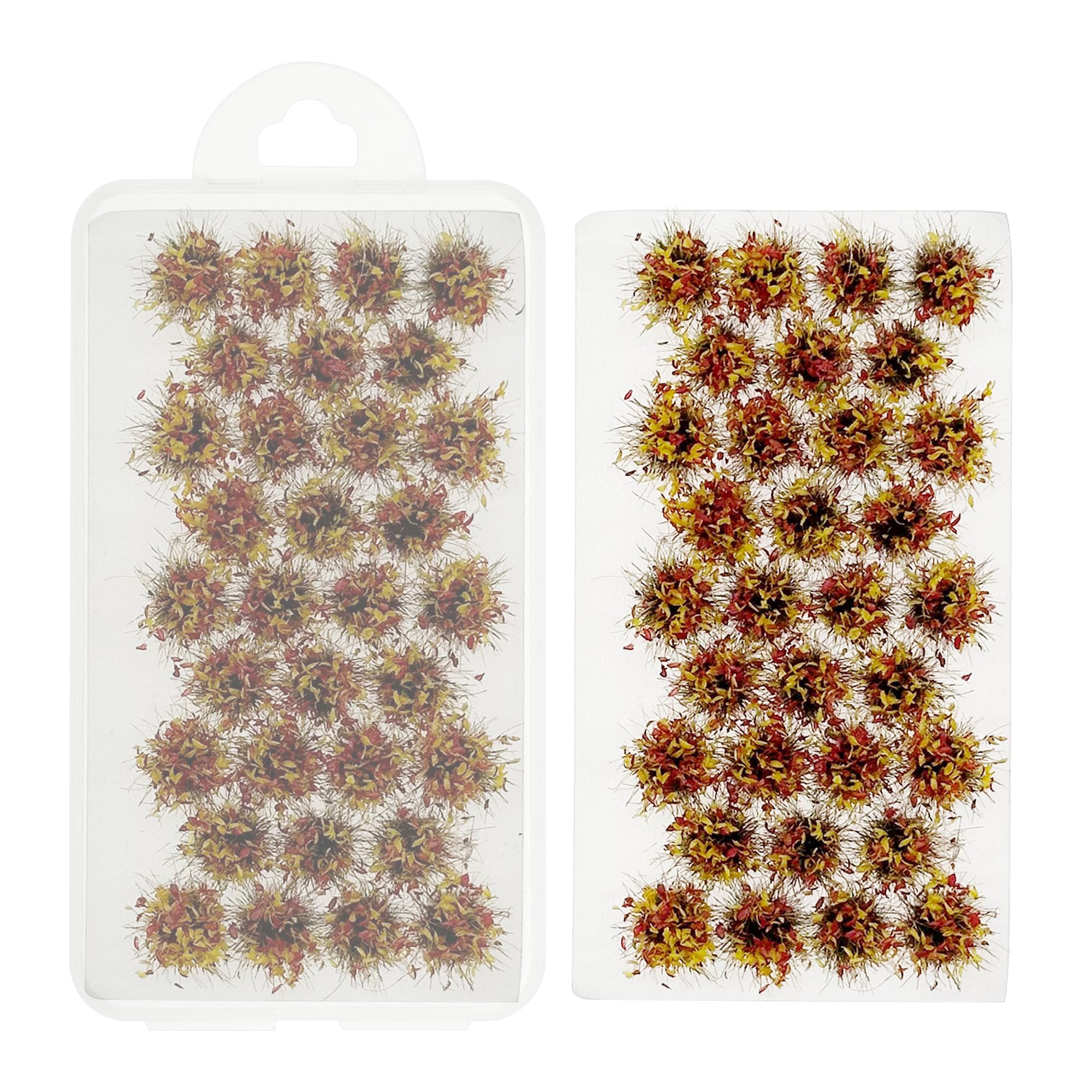 Woohome Static Grass Tufts Flower Cluster Vegetation Groups Miniature Flower Clusters for Terrain Railway Scenery Table Landscape, Rose Red and Yellow โ image 1