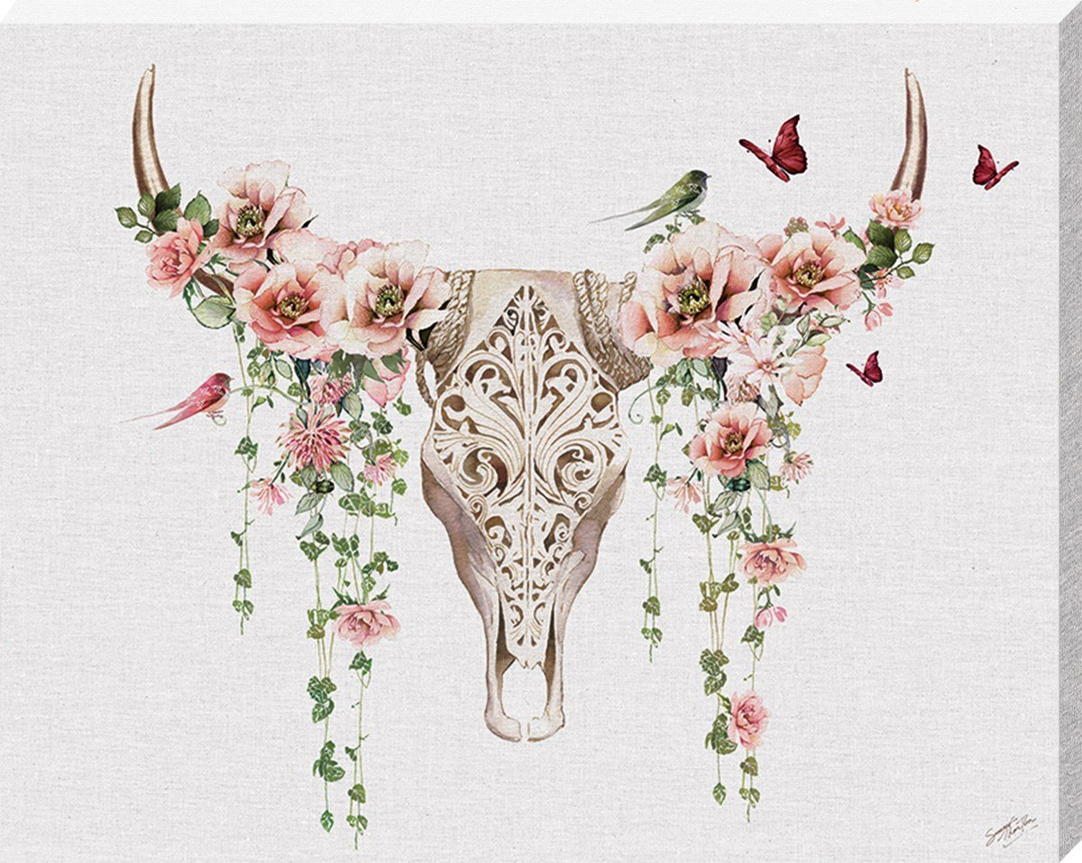 Summer Thornton (Floral Skull 40 x 50cm Canvas