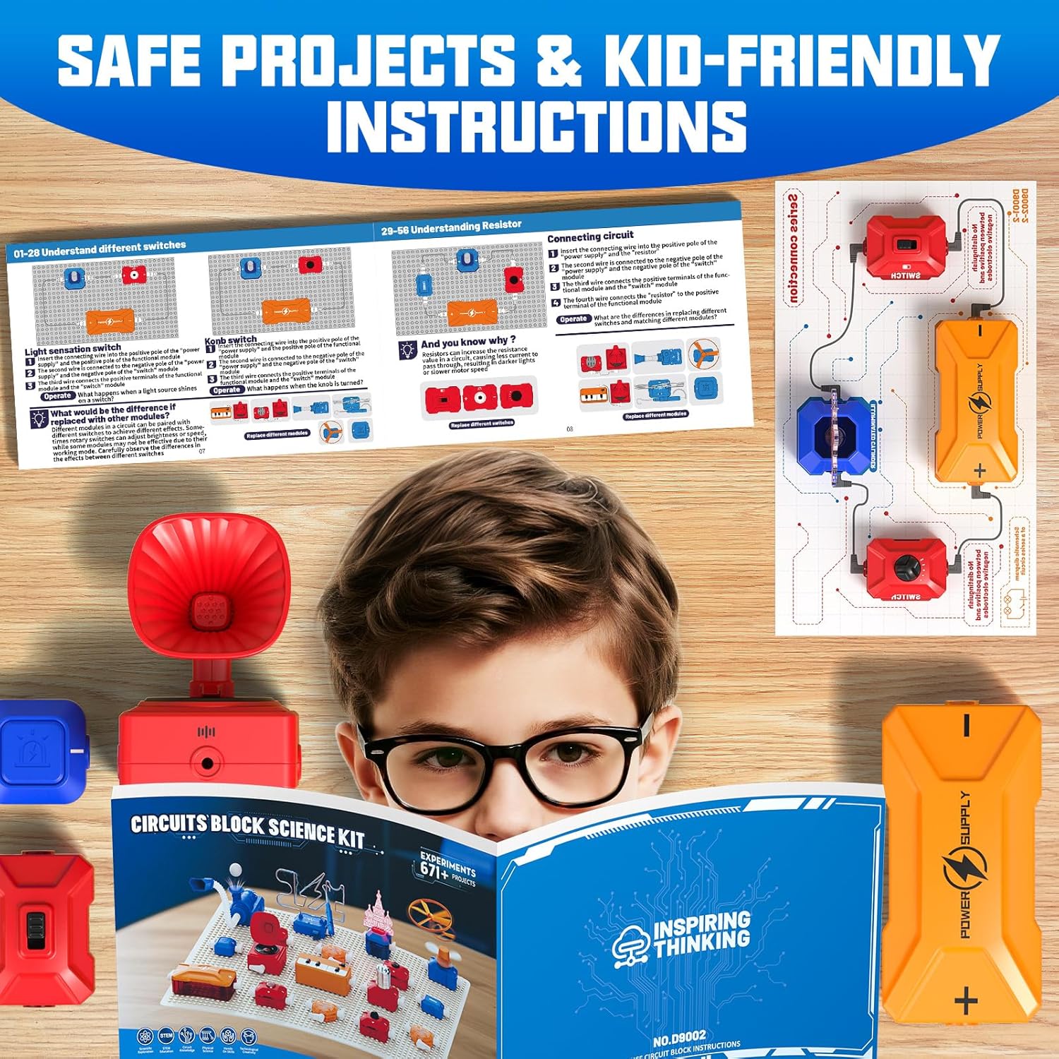 Science Kits for Kids Electronics Exploration Kit with 671+ Circuit Projects, Physics Experiments Circuit Board STEM Educational Toy for Boys Girls Ages 3 4 5 6 7 8 9 10 11 12+ - Image 7