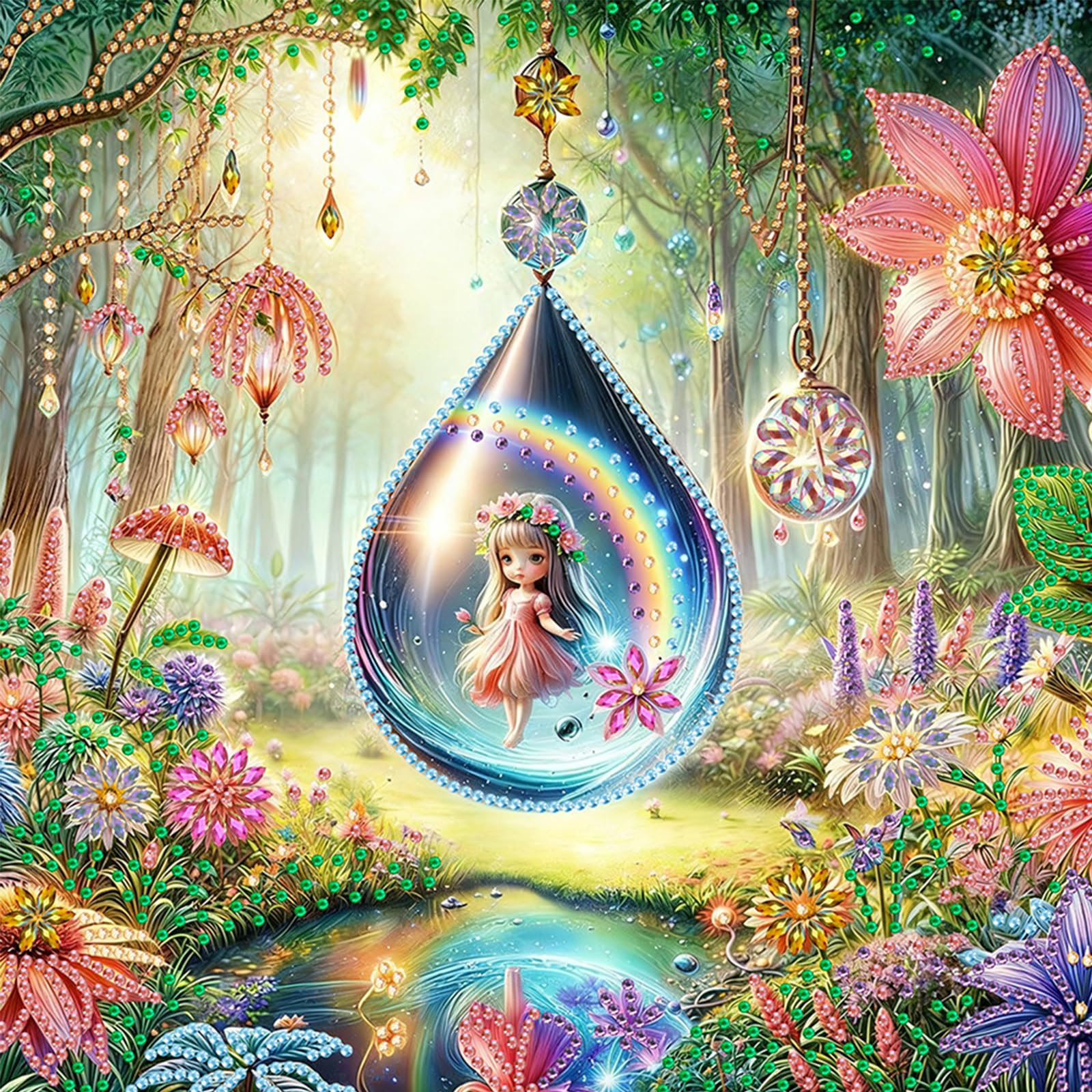 5D Special Shape Diamond Art Painting Kits for Adults – Crystal Rhinestone DIY Craft, Diamond Mosaic Kit for Beginners, Wall Decor Gift 11.8x11.8 Inch(Forest Girl)