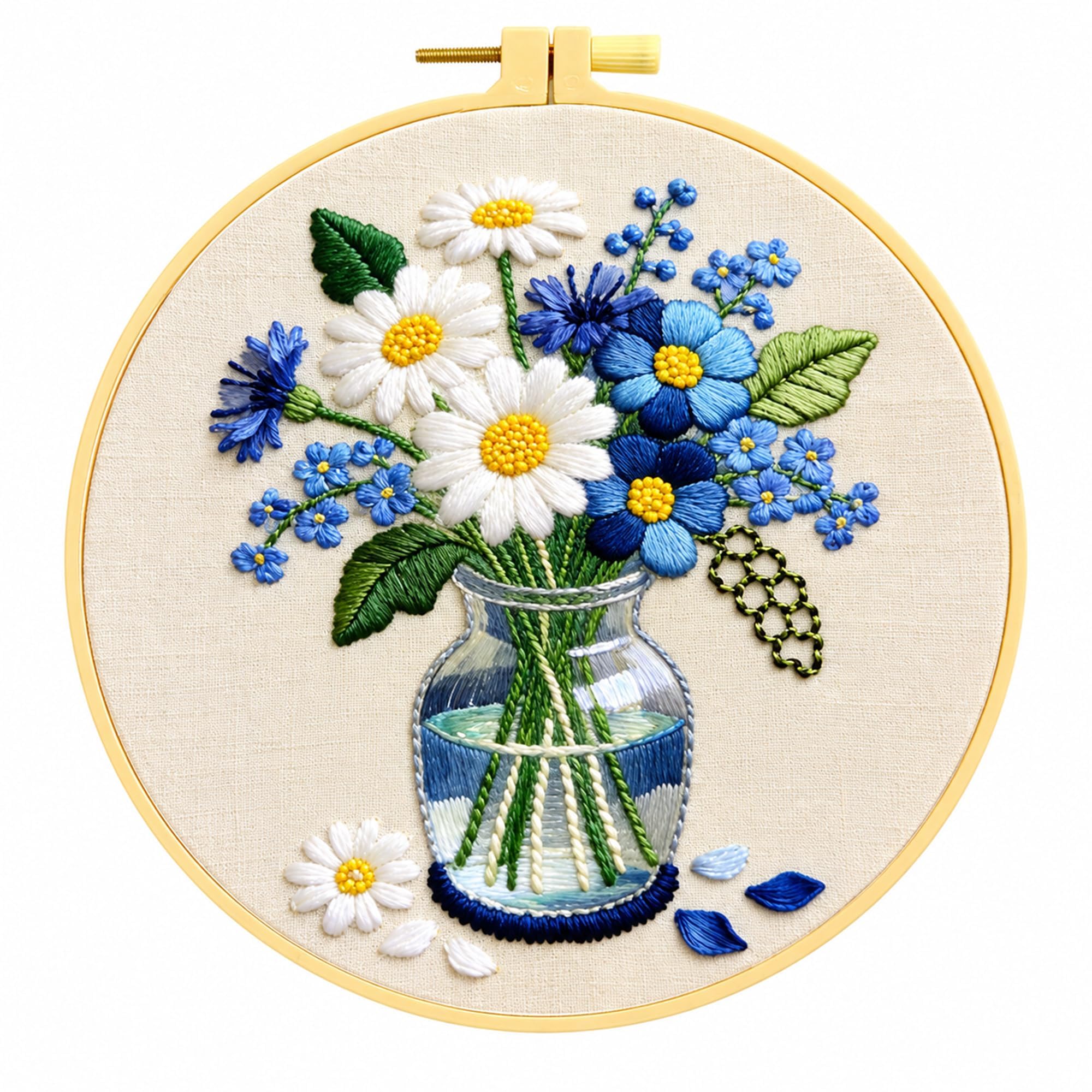 Beginner Embroidery Kit - Floral DIY Craft Set -1
