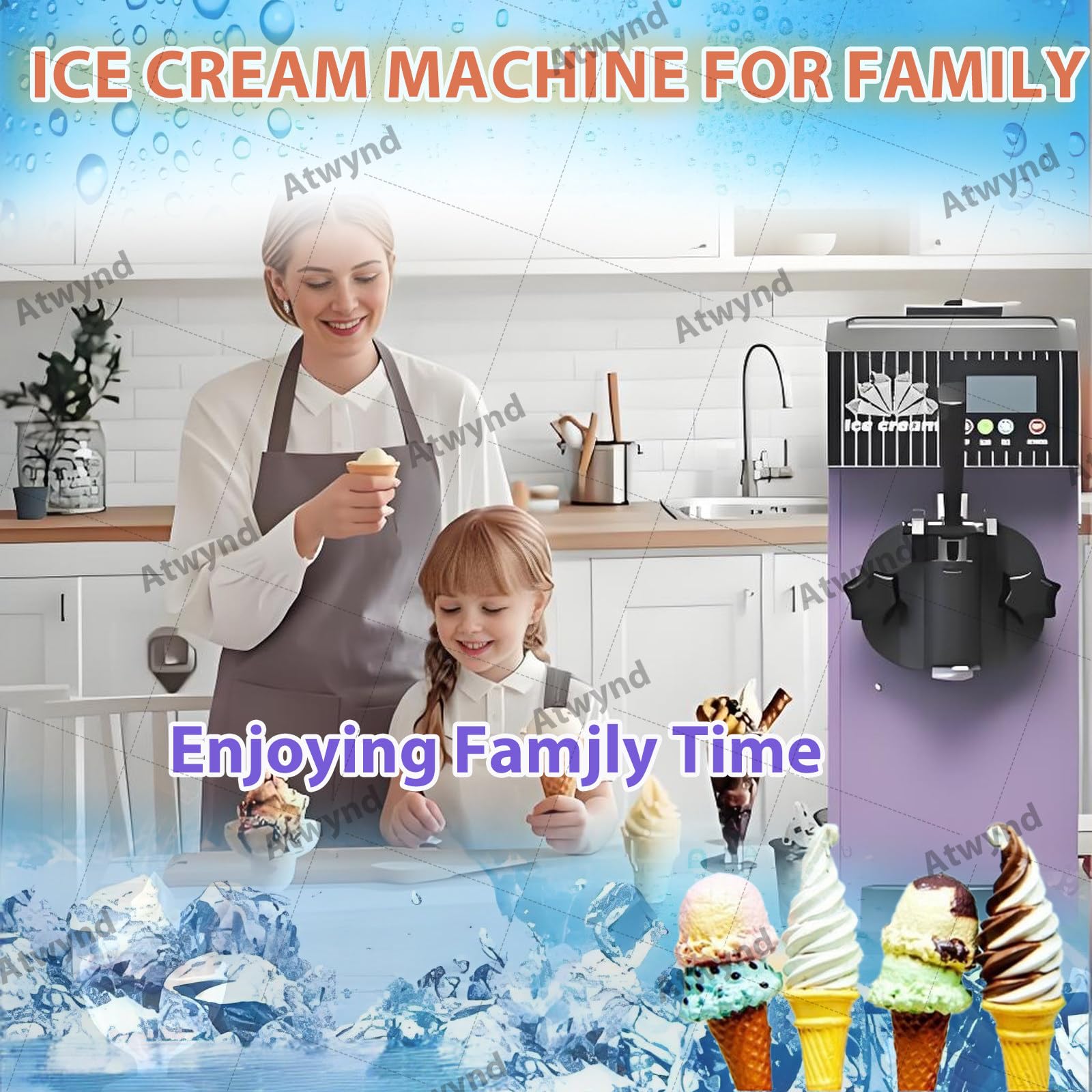 Gelatiera Soft, Macchina per Gelato per Uso Commerciale e Domestico, 4-5 kg/H, Gelatiera Soft Monogusto, Autopulente per Ristoranti e Snack Bar Cream