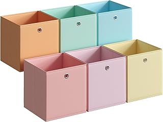 SONGMICS Storage Cubes, Set of 6 Foldable Storage Boxes, 10.2 x 10.2 x 1...