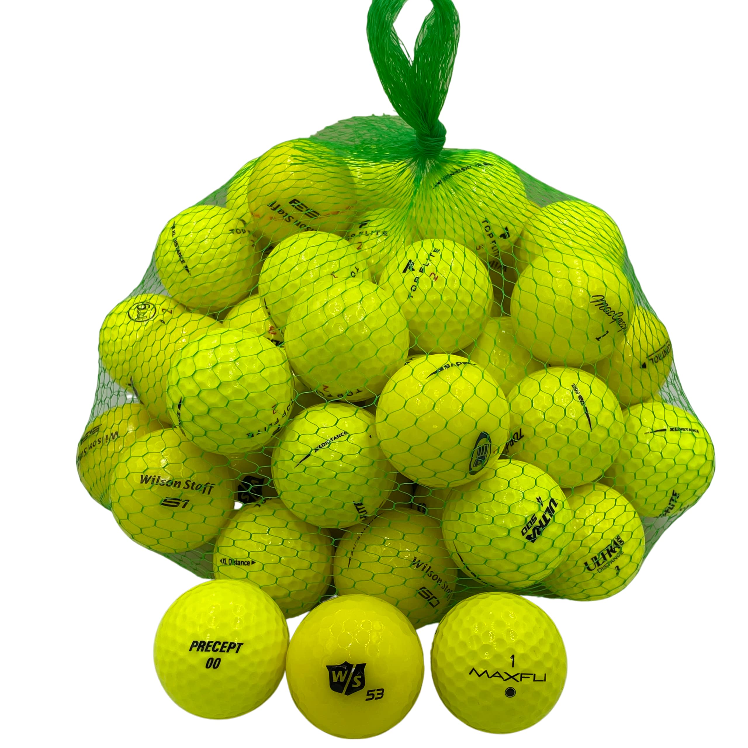 Golf Ball Planet 50 Pack Used Golf Balls Yellow Mix