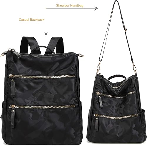 Miniatura 2 de AO ALI VICTORY Mochila de nailon para mujer, bolso de mano y bolso de hombro, bolsas universitarias antirrobo, monederos de viaje casuales