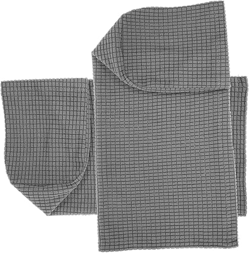 2 fundas elásticas universales para reposabrazos de sofá, fundas de forro polar para sofá, silla, protector de muebles, gris claro, 16.53 x 6.69 x