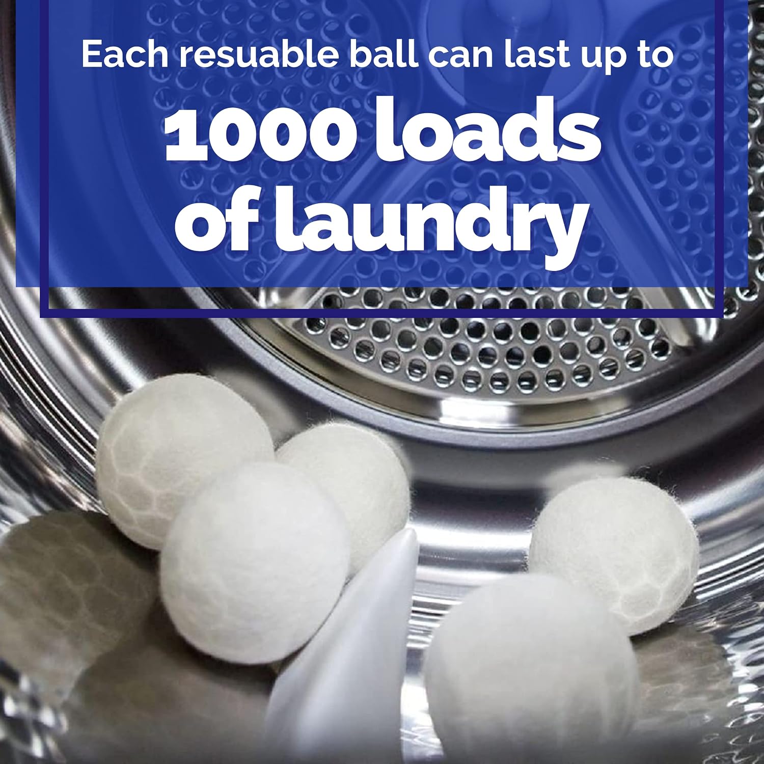 Revolution Fibers Wool Dryer Balls 6 Pieces, Reusable Eco Dryer Balls for Pet Hair Removal, Natural Fabric Softener Ball for Wrinkle-Free Laundry, Environmentally Friendly, Felted, Static Reducer