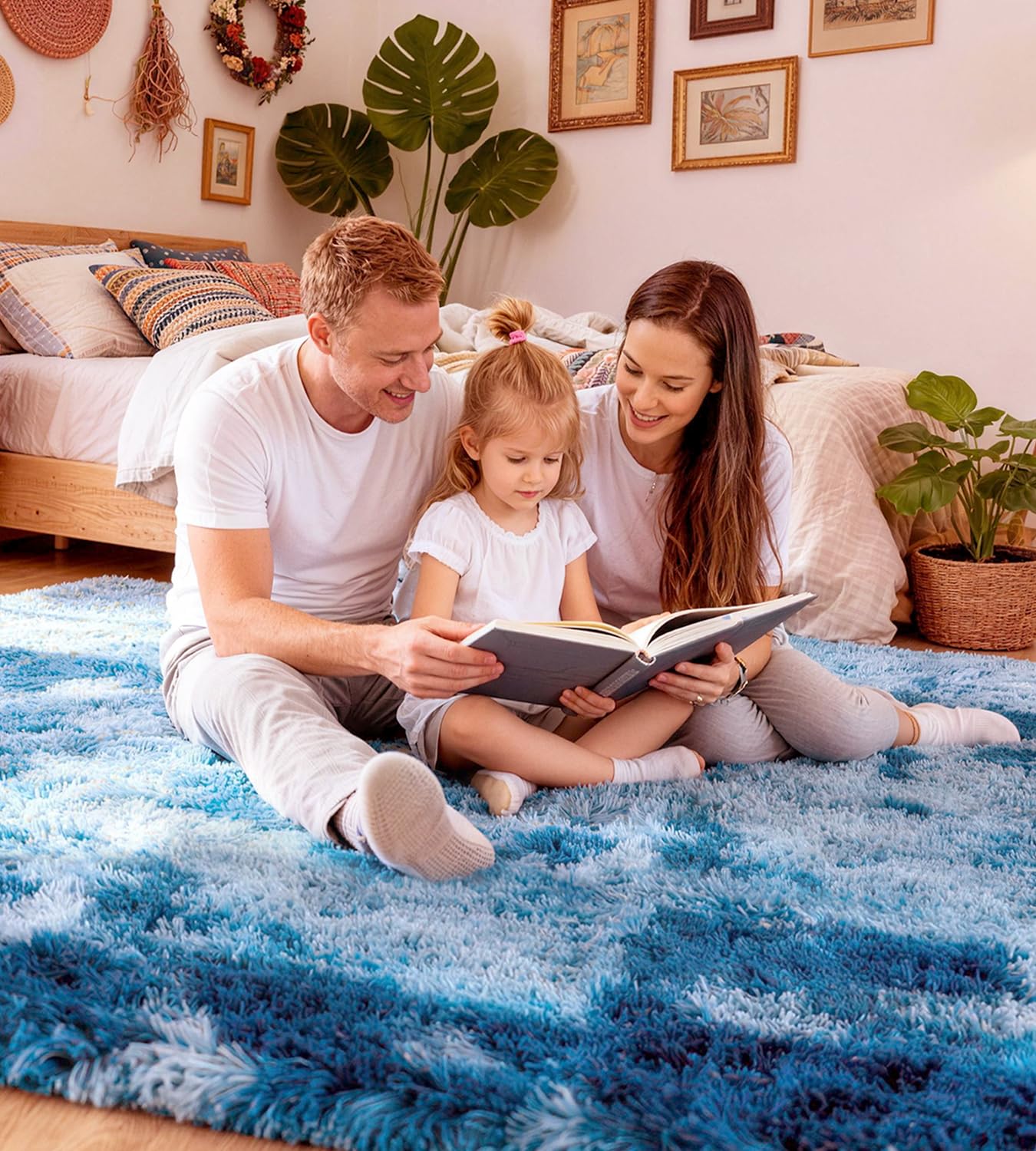 ROHATIM Hochflor Teppich Wohnzimmer Super weich Shaggy Teppich Flauschiger,Soft Area Rug Schlafzimmer Teppiche Super weich Fluffy Kindermatte