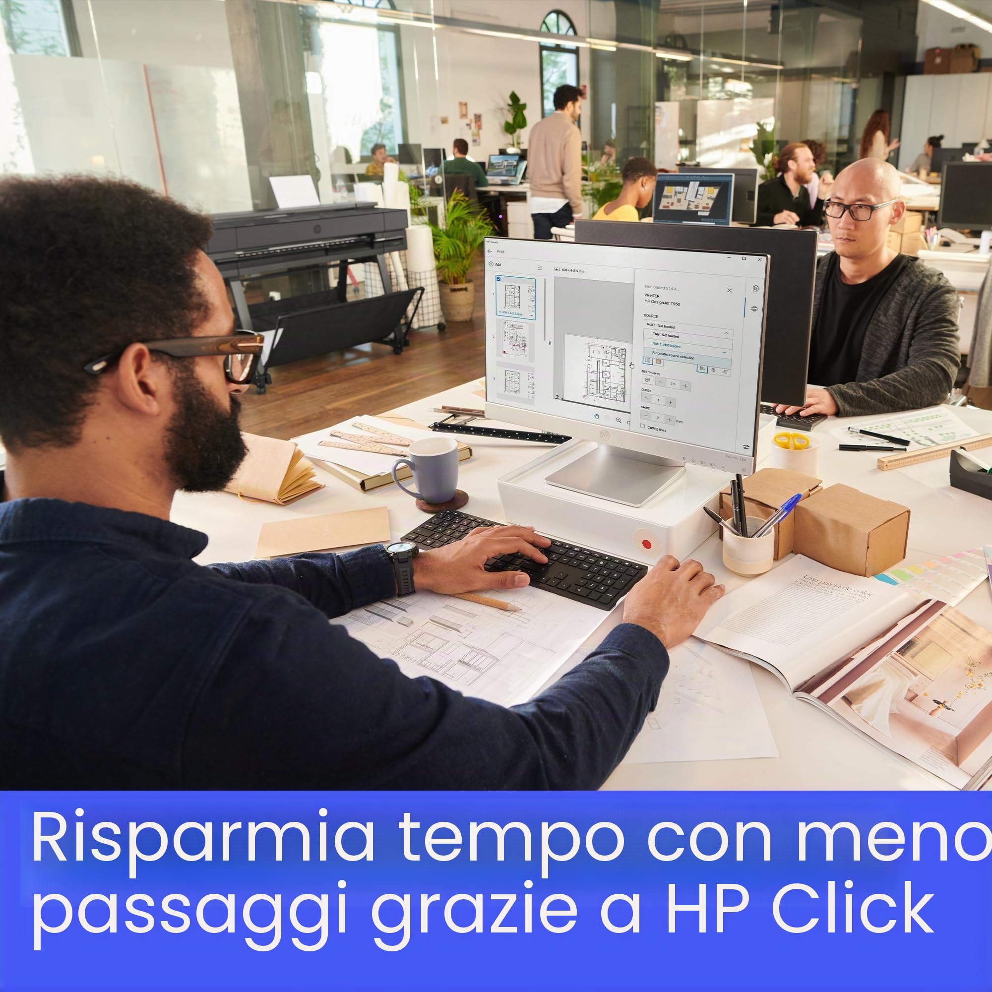 HP DesignJet T850 Stampante per Grandi Formati da 91 cm 2Y9H0A, Formati supportati da A4 ad A0, velocità 90 Pagine A0 all’Ora, Gigabit Ethernet, USB, Wi-Fi, Garanzia 2 Anni, Edizione 2025, Nero
