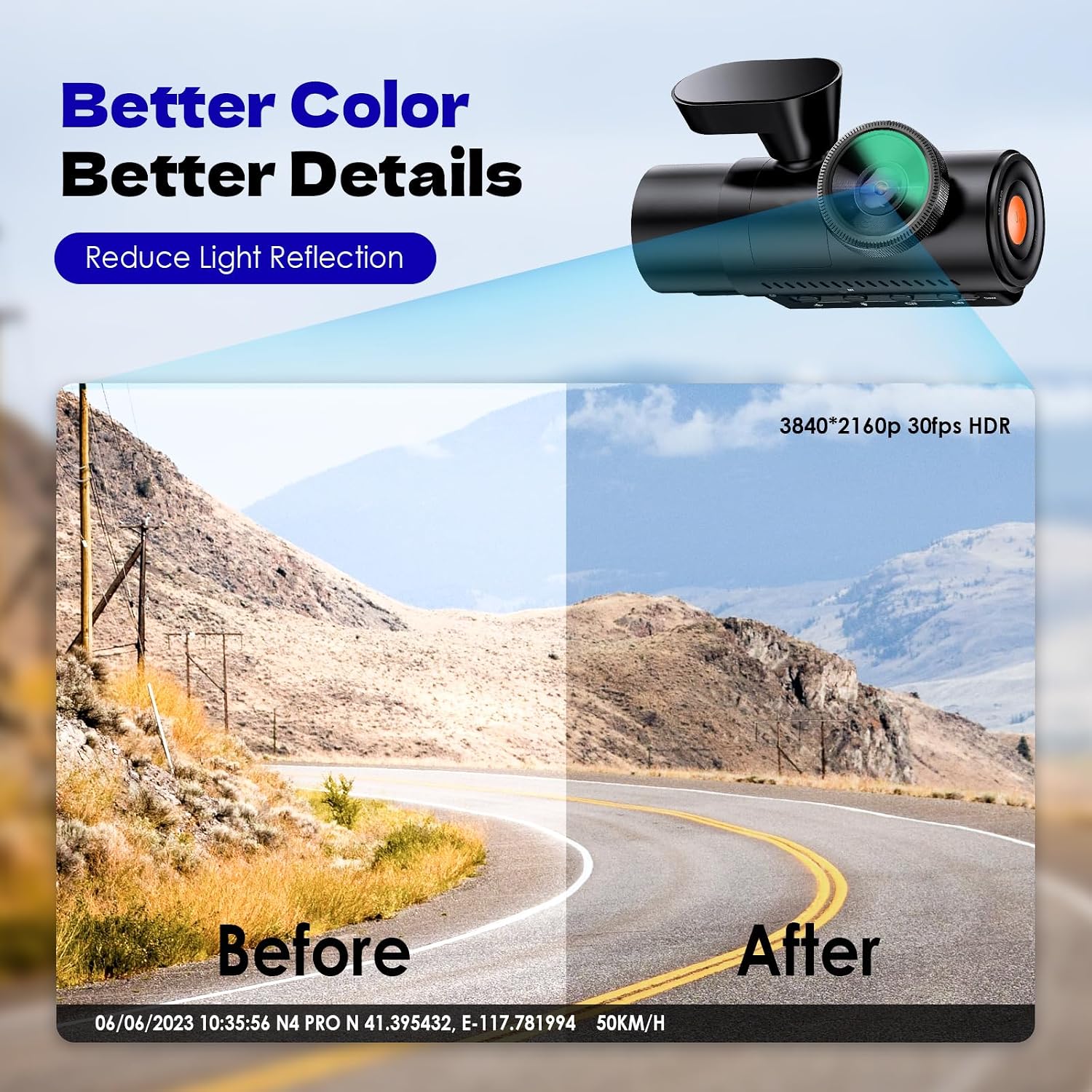 40mm Thread-On CPL Filter for Vantrue Dash Cam, Anti-Glare Circular Polarizer, Reduce Windshield Reflection, Enhance Contrast, Compatible with N4 Pro(S), N5(S), N4S, S1 Pro(MAX), N2X, E2, E1 Lite