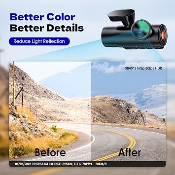 CPL Filter for Vantrue N4 Pro N5 N4S S1 Pro N2X E2 E1 Lite | 40mm thread mount Multi-coated HD optical glass Reduces windshield glare Improves contrast and clarity