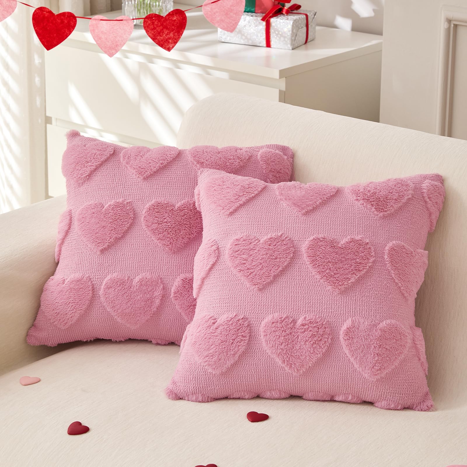 Amazon.com: LOMCHEN Valentines Day Throw Pillow Covers 18x18 inch