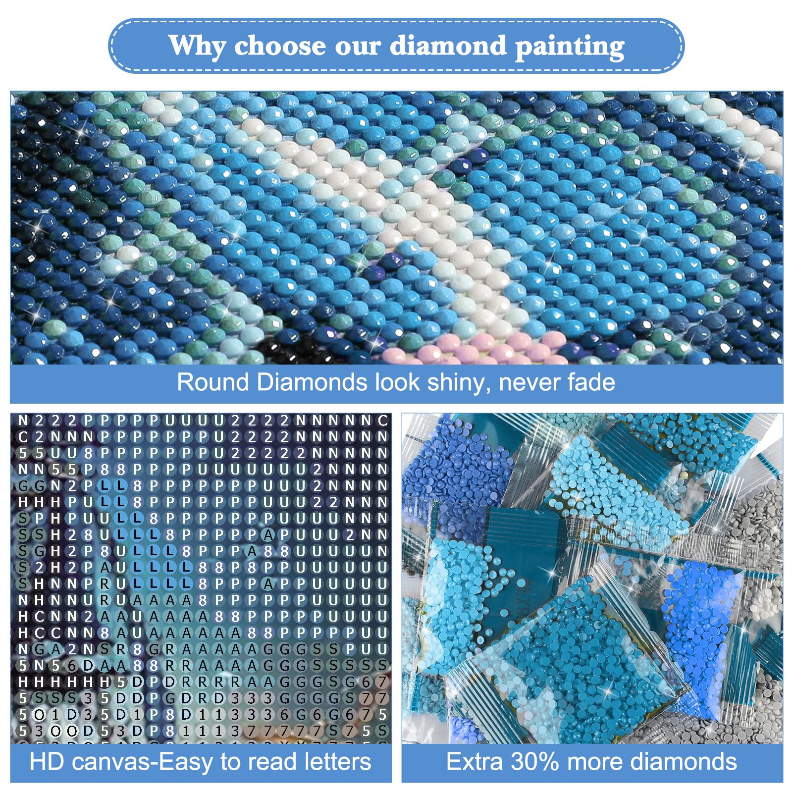 DAERLE Kit Peinture Diamant 5D Navire Lune - Broderie Diamant 30x40 Cm Paysage