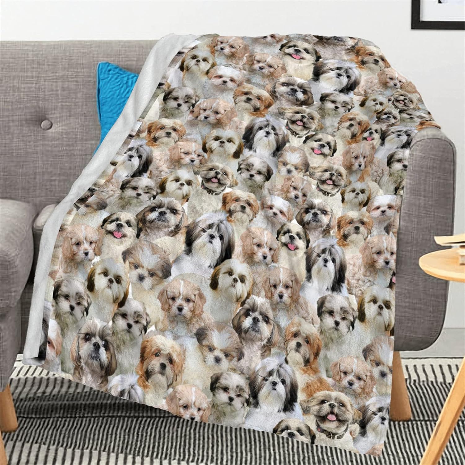 Cute Shih Tzu Blanket, Dog Blankets for Shih Tzu, Shih Tzu Gift for Dog Mom Pet