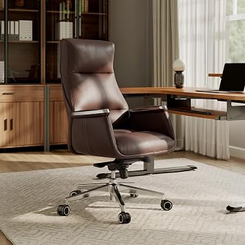 EUREKA ERGONOMIC Royal II High Back Executive Office Chair, Brown