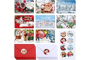 Bulk Pack of 120 Blank Winter Holiday Greeting Cards with Envelopes