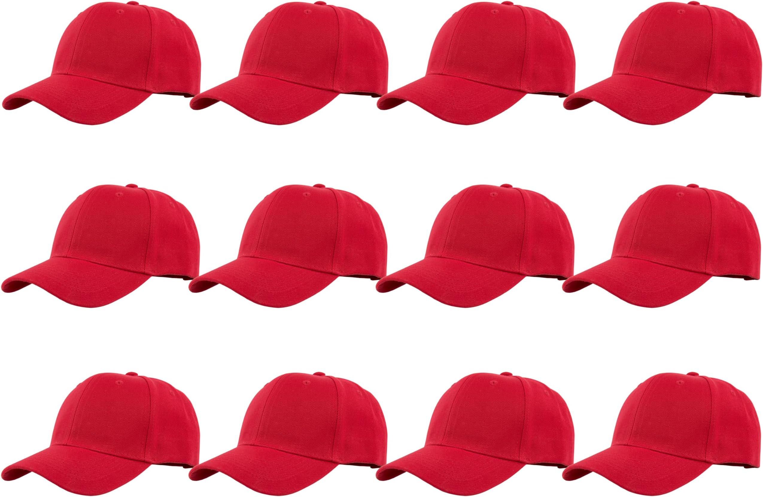 Plain Blank Baseball Caps Adjustable Back Strap Wholesale LOT 12 PC'S