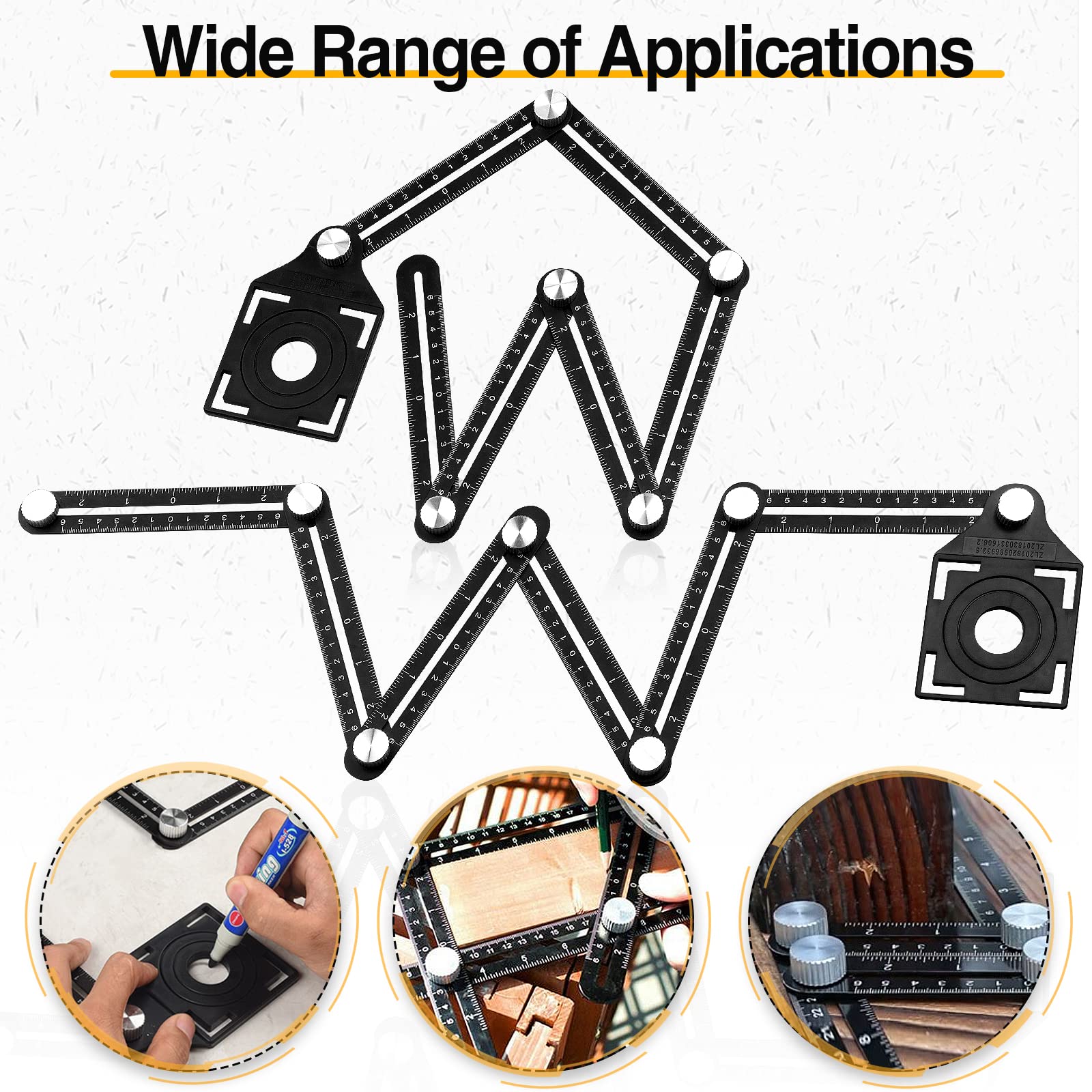 Gabarit d'angle,Outil de carrelage Template Tool Multi Rapporteur 12 sides Outil de mesure en alliage d'aluminium Gabarit d'escalier pour menuisier carreleur avec trous de positionnement