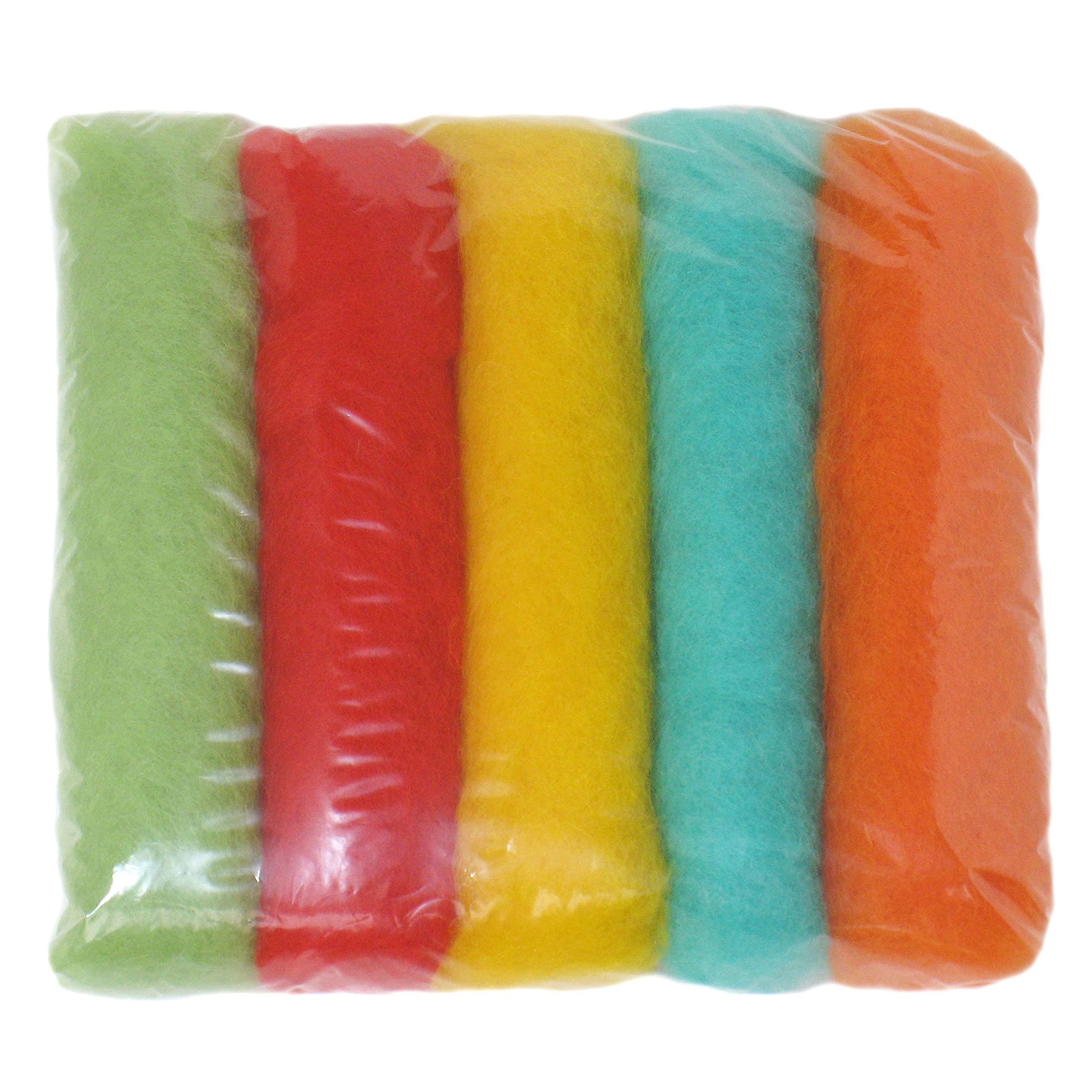 SIA COLLA-S Felt Wool Colourful Blend Felt Mixed 100% Wool Warm Shades Mix At least 5 Different Shades 50 g Total