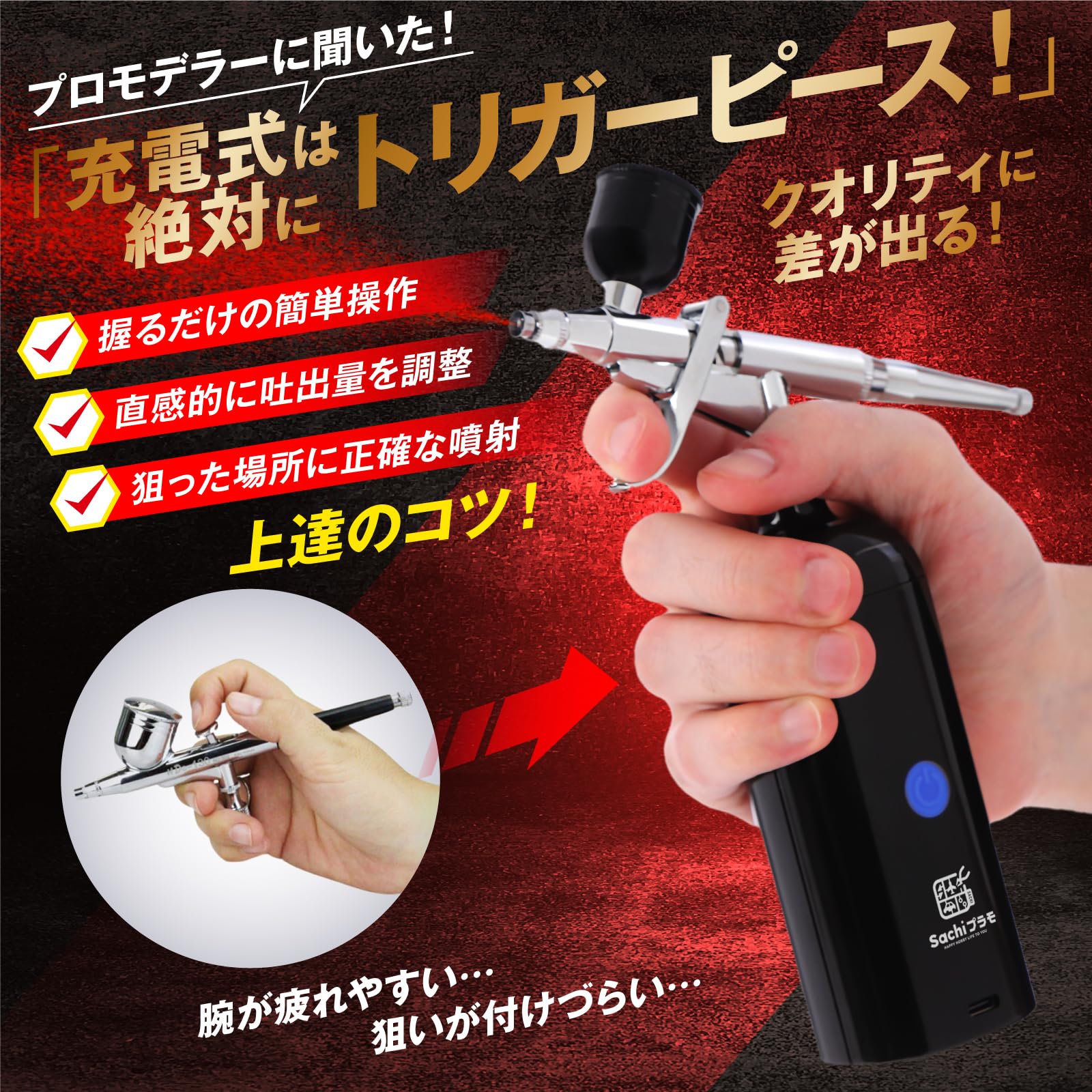 Amazon.co.jp: Sachiプラモ VERTエアブラシ Tri-Com 【プロモデラー
