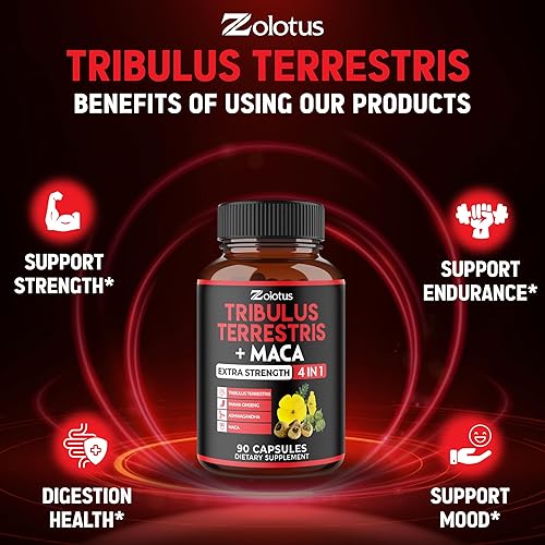 Miniatura 5 de Zolotus Premium Tribulus Terrestris Cápsulas – Combinadas con Ashwagandha, Panax Ginseng y Maca – 90 unidades durante 3 meses