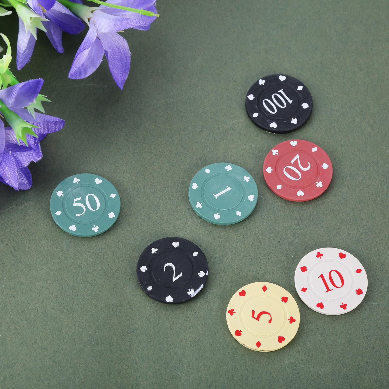 Ensemble 100 Jetons Poker Plastique - Jetons Multicolores Avec Boîte De Rangement Pour Jeux Et Éducation