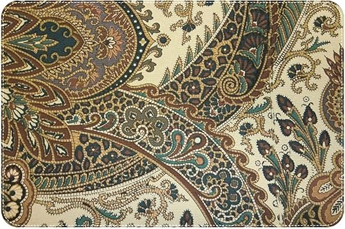 Tapete con textura de cachemira tapete para puerta delantera antideslizante absorbente y resistente a las manchas tapete de entrada para decoración