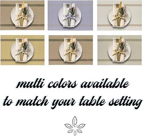 Miniatura 5 de More Décor - Manteles individuales para mesa de comedor, lavables, resistentes al calor, de vinilo de PVC para comedor y cocina, antideslizantes,