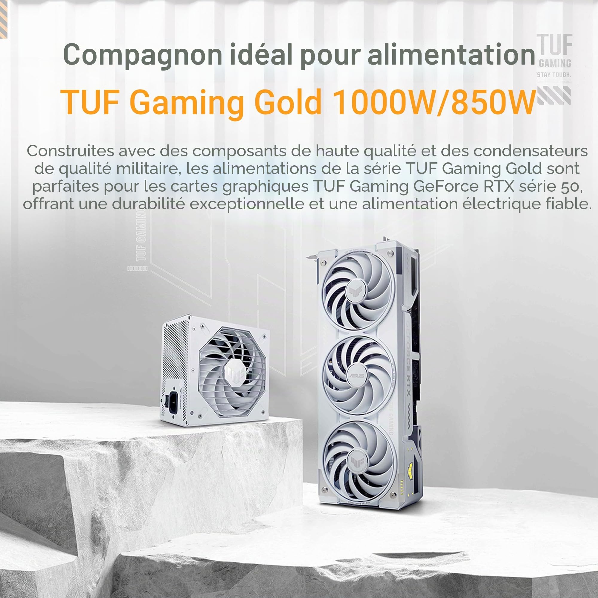 ASUS TUF Gaming GeForce RTX 5070 Ti 16GB GDDR7 OC Edition (Blanc) – Carte Graphique Gaming (PCIe 5.0, HDMI, Display 2.1, 3.125 Slot, Ventilateurs axiaux, revêtement Protecteur PCB)