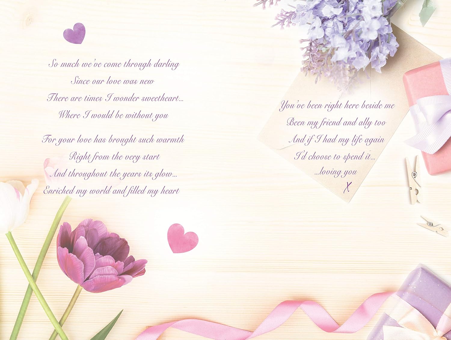 For My Lovely Wife On Your 60th Birthday Card, peach|red|brown|pink, 230mm x 160mm - Image 3
