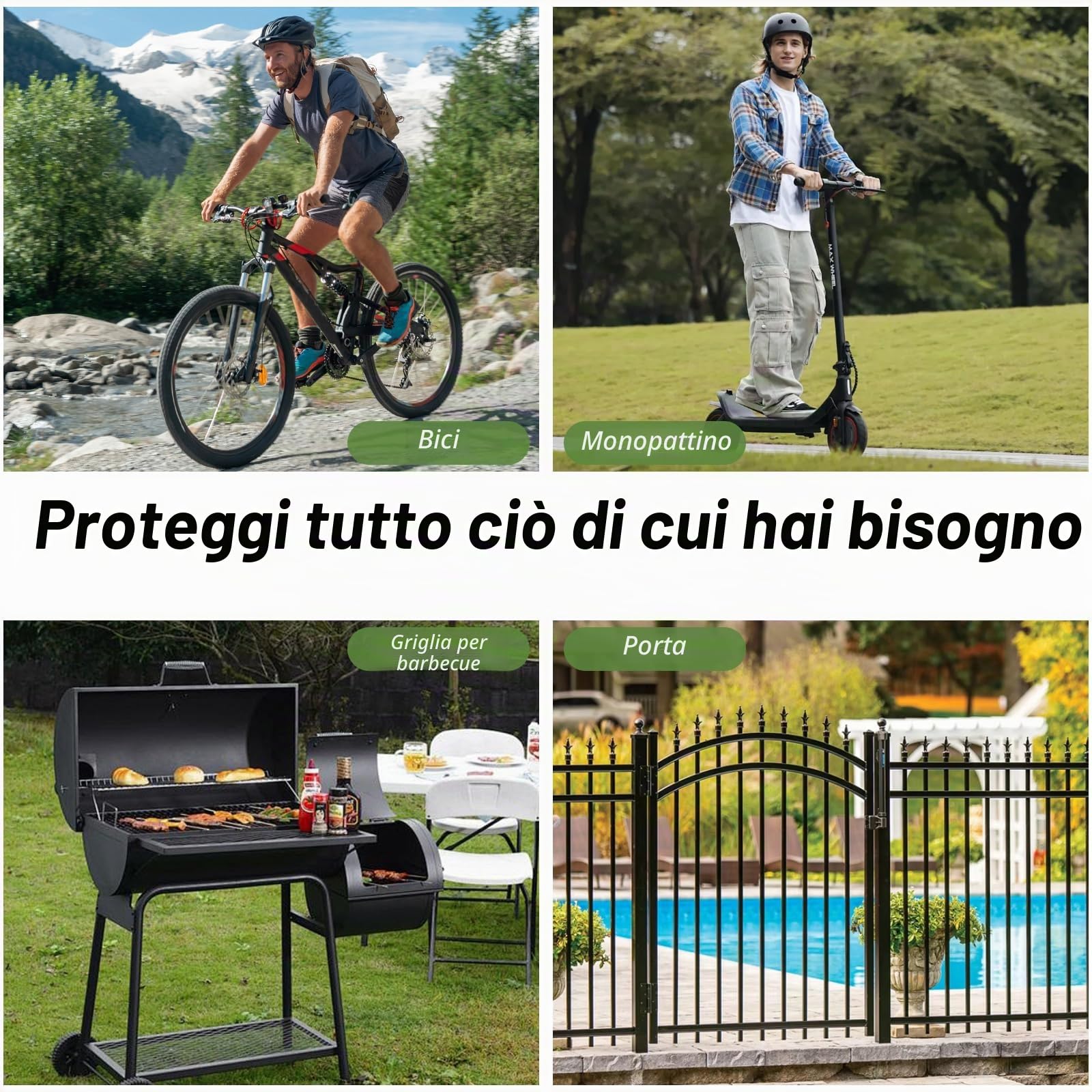 Eseesmart Lucchetto a catena per bicicletta, ad alta sicurezza, con chiavi, impronte digitali, Bluetooth, elettronico, biometrico, resistente, impermeabile, per moto, bicicletta eBike