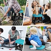 Vista 7 de DURATECH Taburete mecánico rodante, taburetes de taller con ruedas giratorias de 2 pulgadas, asiento deslizante de garaje resistente con bandeja