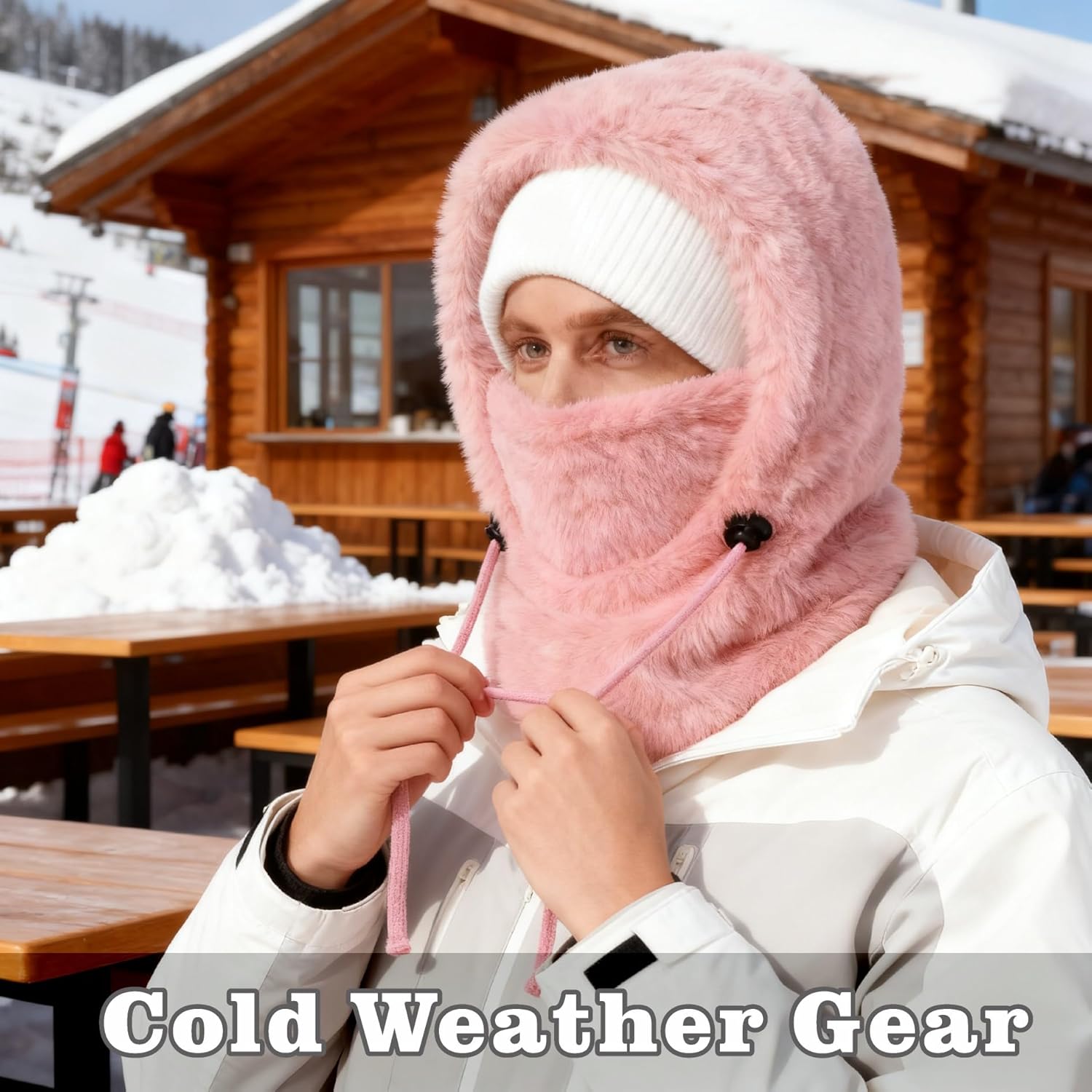 Balaclava Winter Ski Mask for Women Men, Windproof Face Masks Hooded Scarf Cold Weather Gear Neck Warmer Hat - Image 6
