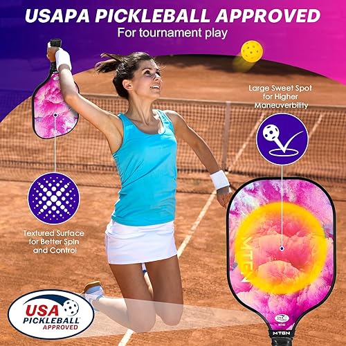 Vista 56 de Pickleball Paddles, USAPA Approved Fiberglass Surface Pickleball Set with Pickleball Rackets, Pickleball Paddles Set for Men Women azul (blue*1)