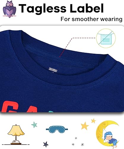 Miniatura 2 de Pijama para niños de 4 piezas, 100% algodón, talla 18 meses a 12 años